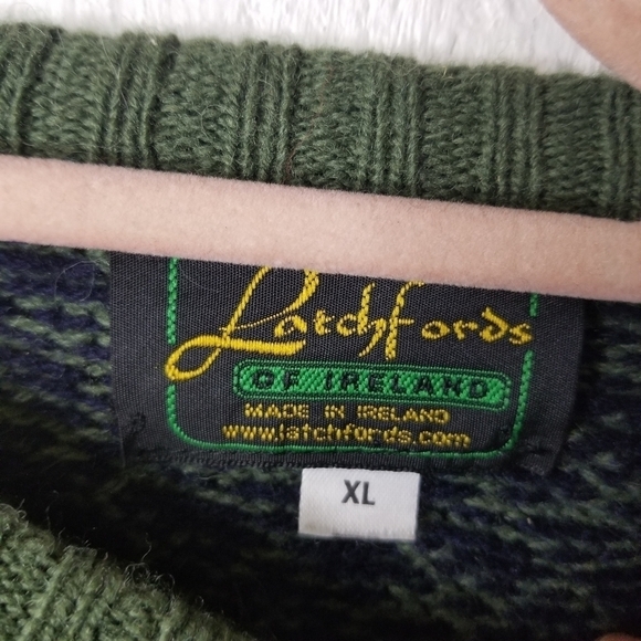 Vtg 90s Y2k Latchfords of Ireland wool viking sweater Irish Fisherman - Picture 6 of 15